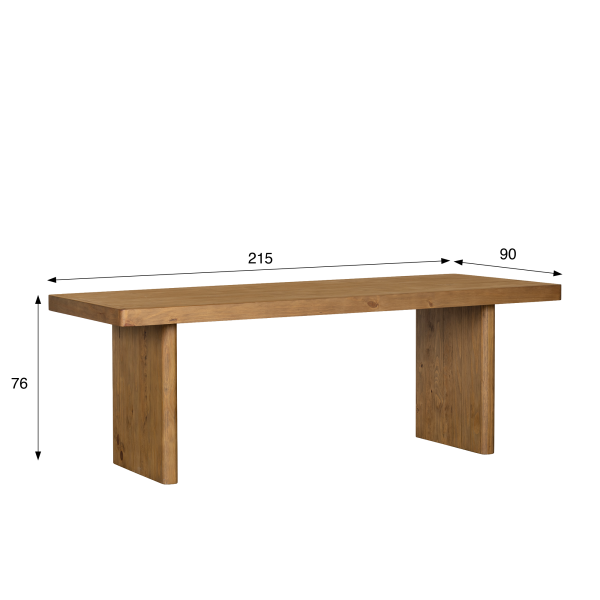 Eettafel in natuurlijk massief grenenhout - Valdora