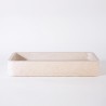 Rechthoekige badkamerwaskom in wit terrazzo 60 x 30 cm - Motu