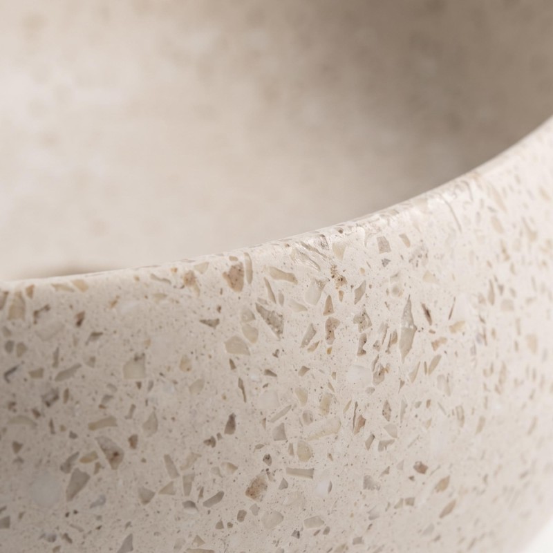 Ovale badkamerwaskom in wit terrazzo 60 x 40 cm - Aroha