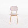 Stoel in massief eikenhout en beige stof – Skaga