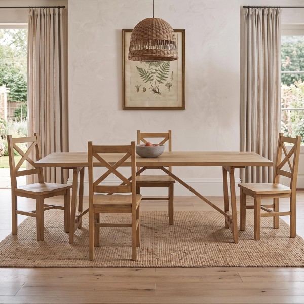 Eettafel in natuurlijk massief grenenhout - Ashford