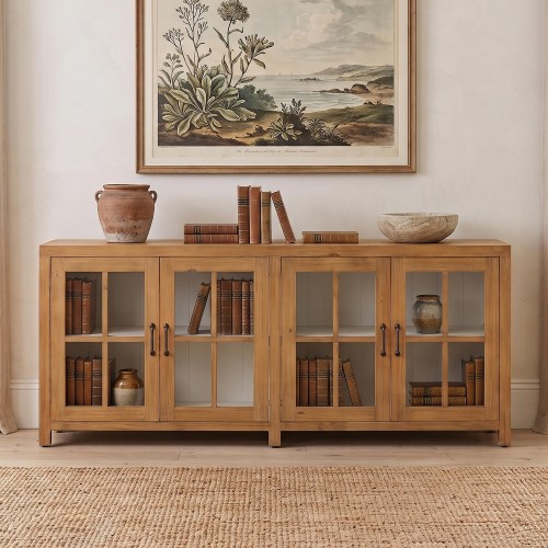 Dressoir in natuurlijk massief grenenhout 210 cm - Ashford