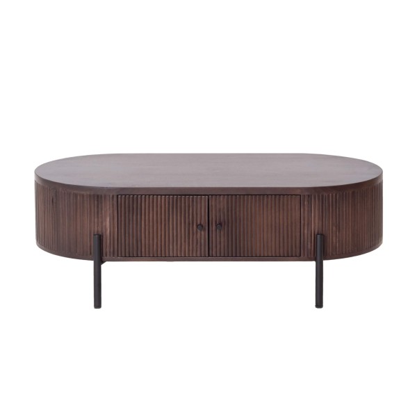 Moderne salontafel van bruin massief hout - Sohana