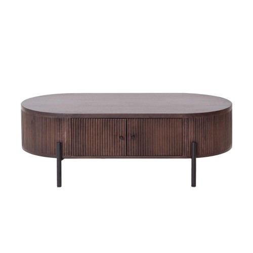 Moderne salontafel van bruin massief hout - Sohana