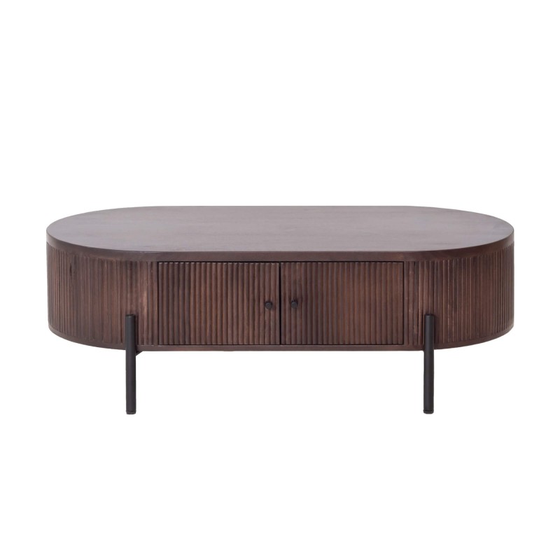 Moderne salontafel van bruin massief hout - Sohana