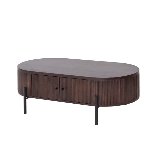 Moderne salontafel van bruin massief hout - Sohana