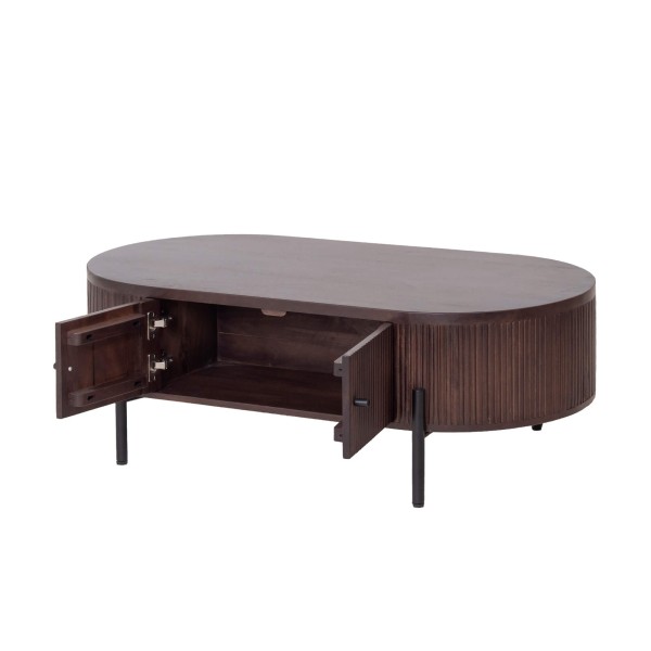 Moderne salontafel van bruin massief hout - Sohana