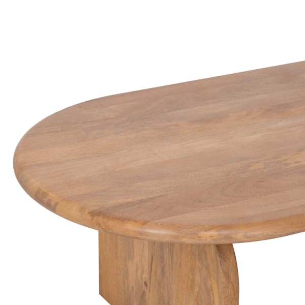 Moderne ovale salontafel van massief hout 140 cm - Enoa