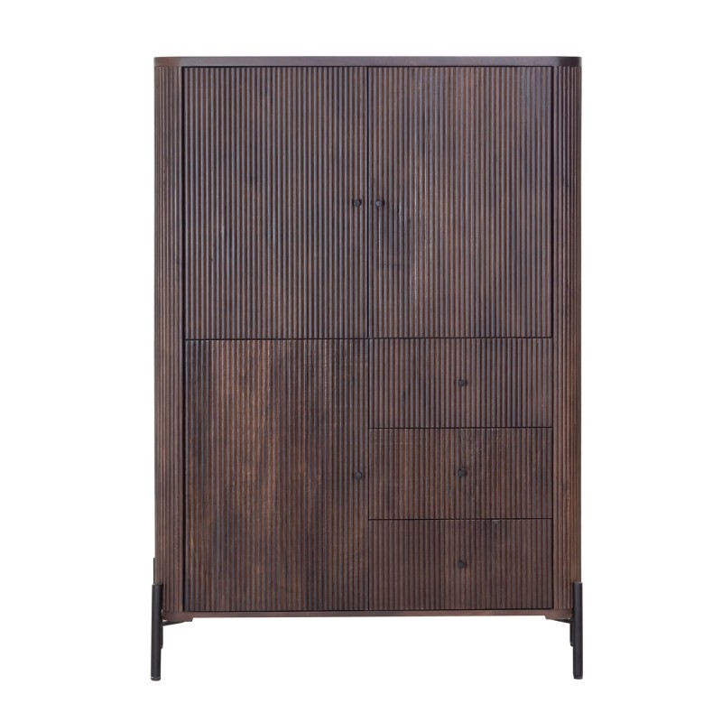 Moderne kast van bruin massief hout - Sohana