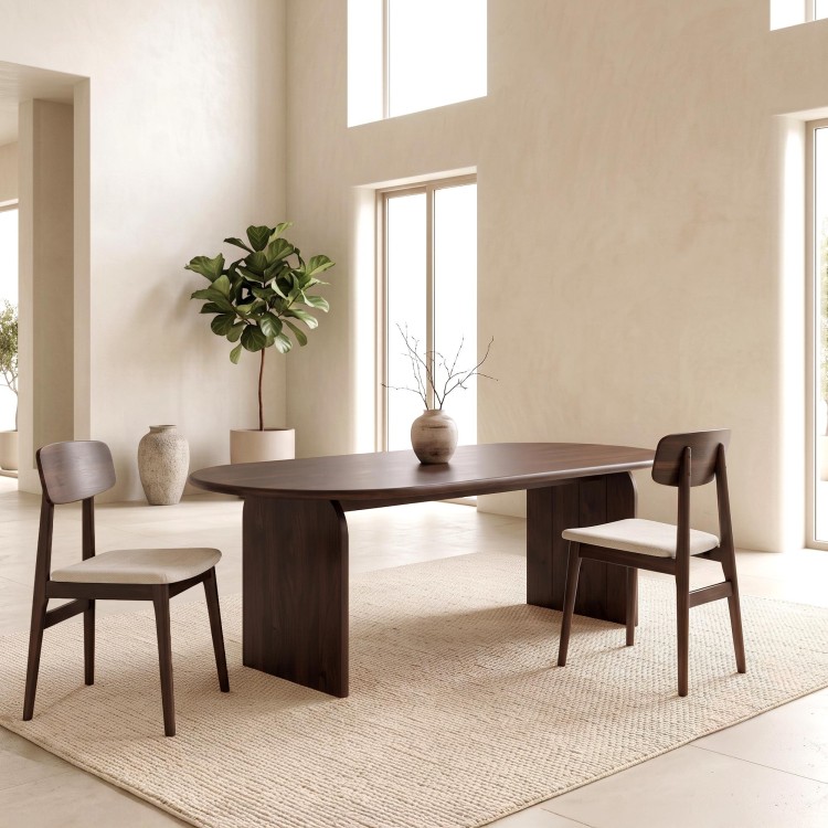 Moderne ovale eettafel van massief hout 220 cm - Enoa