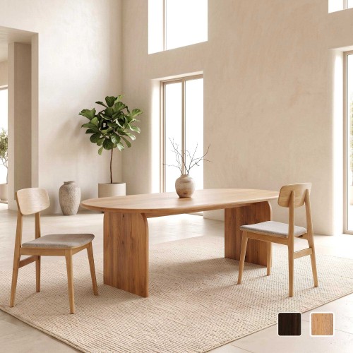 Moderne ovale eettafel van massief hout 220 cm - Enoa