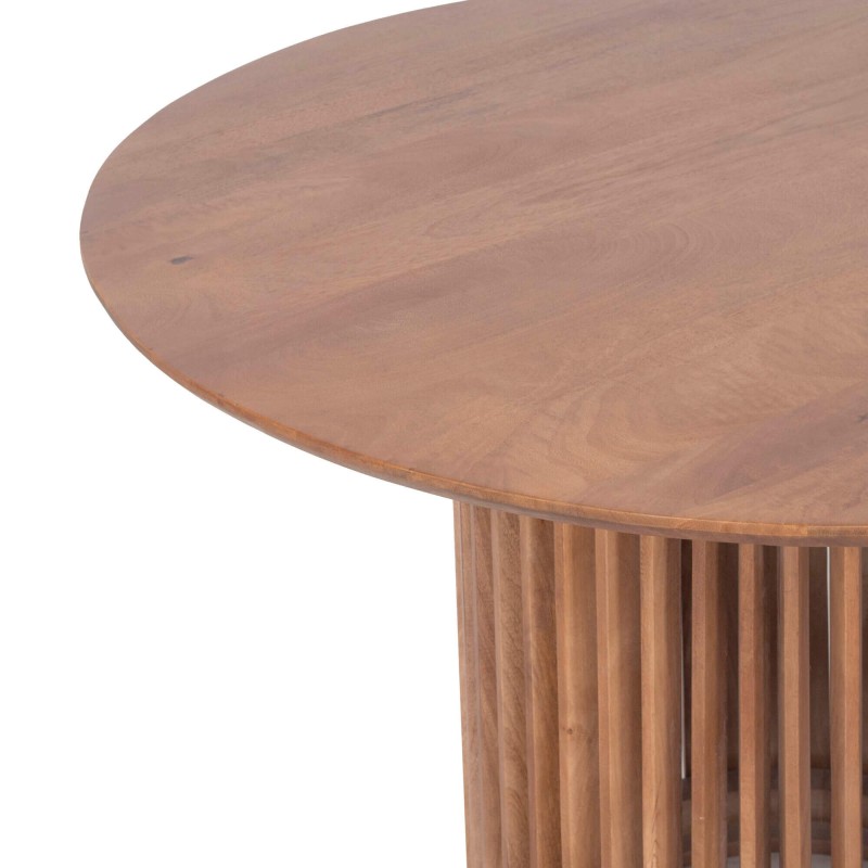 Ronde eettafel van naturel massief hout 120 cm - Kumo