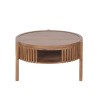 Ronde salontafel van naturel massief hout 80 cm - Kumo