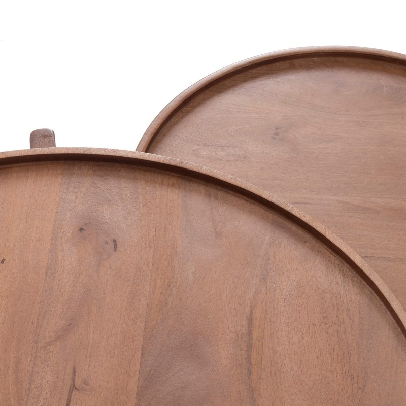 Set van 2 ronde nesttafels van massief hout - Alto