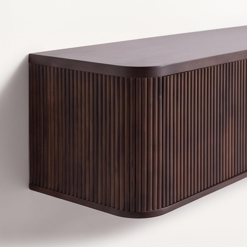 Modern tv-meubel van massief hout 200 cm (hangend of staand) - Sohana