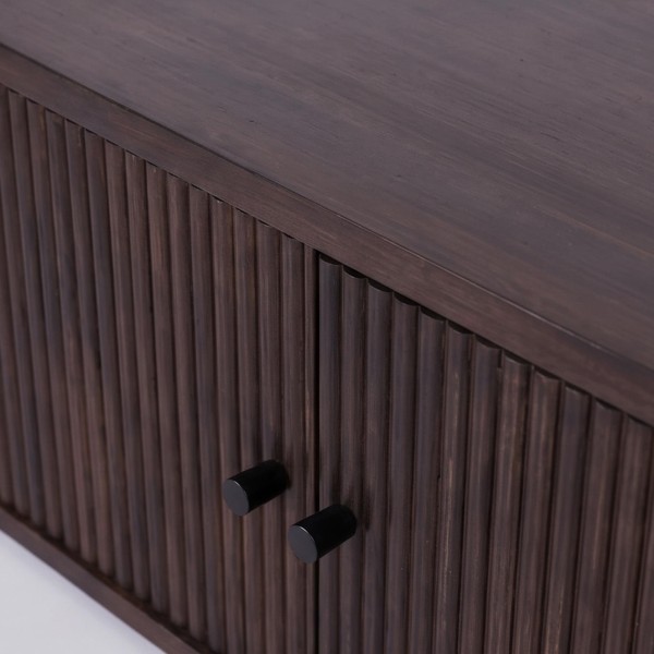 Modern tv-meubel van massief hout 200 cm (hangend of staand) - Sohana
