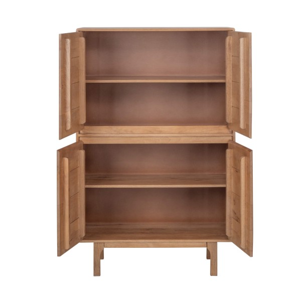 Opbergkast van naturel massief hout 90 cm - Ivar