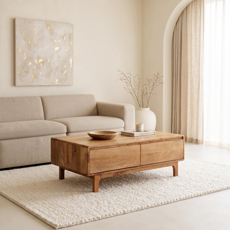 Salontafel van naturel massief hout - Ivar