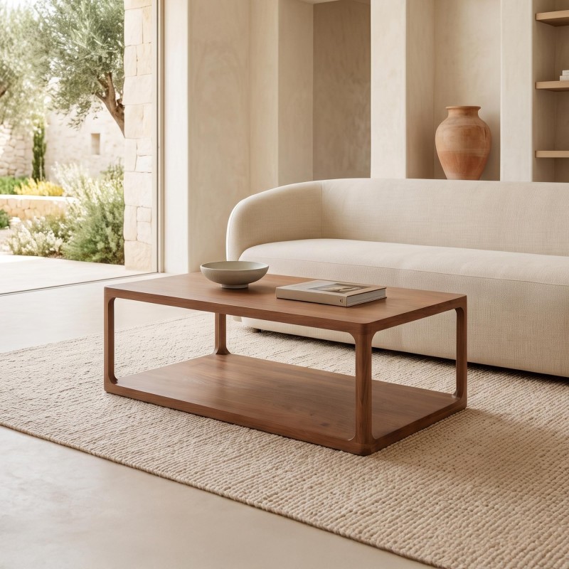 Salontafel van naturel massief hout - Elven