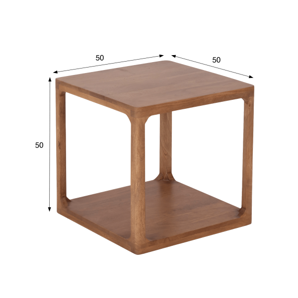 Bijzettafel van naturel massief hout - Elven