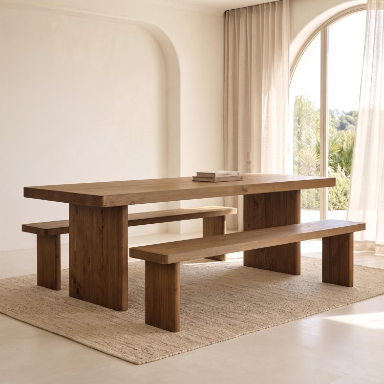 Eettafel in natuurlijk massief grenenhout - Valdora