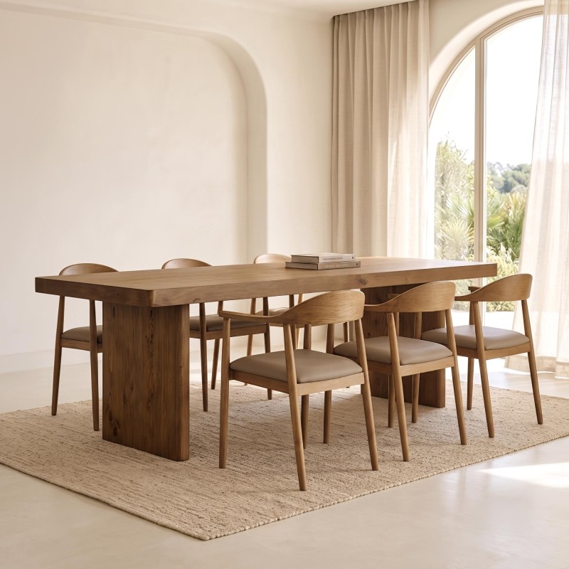 Eettafel in natuurlijk massief grenenhout - Valdora