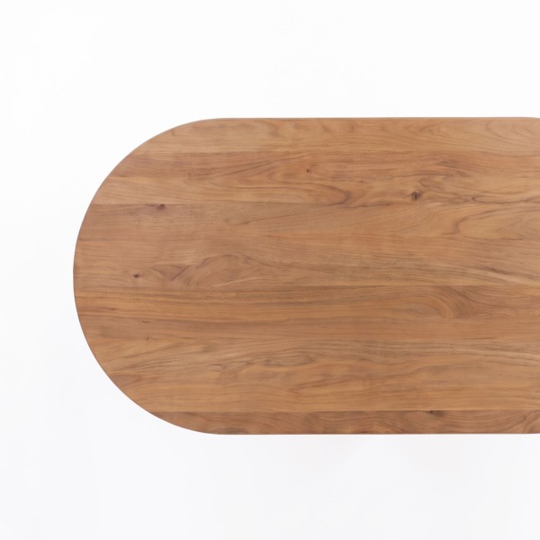 Ovale eettafel van massief hout met Mikado-onderstel 220 cm - Ivar