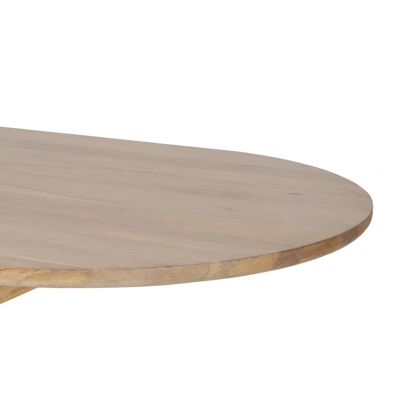 Ovale eettafel van massief hout met Mikado-onderstel 220 cm - Ivar