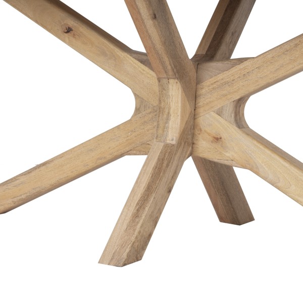 Ovale eettafel van massief hout met Mikado-onderstel 220 cm - Ivar