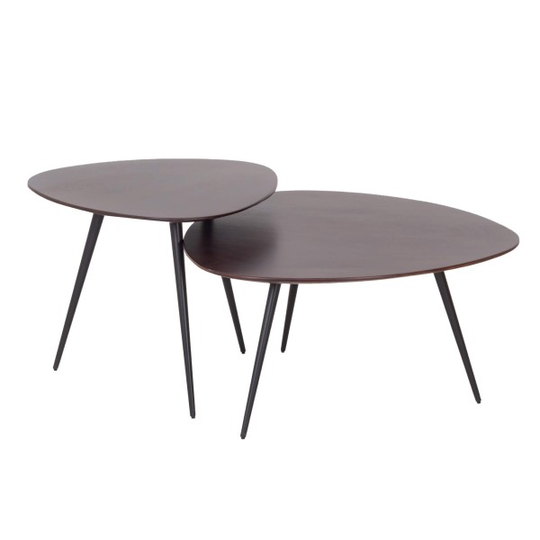 Set van 2 vintage nesttafels van massief hout - Aster
