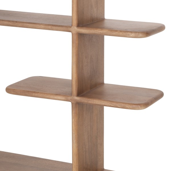 Design boekenkast van naturel massief hout 125 cm - Varda