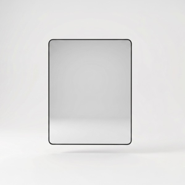 Rechthoekige badkamerspiegel met zwart metalen frame 70 x 90 cm