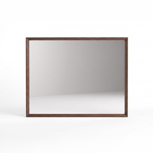 Badkamerspiegel met massief houten frame 90 x 70 cm