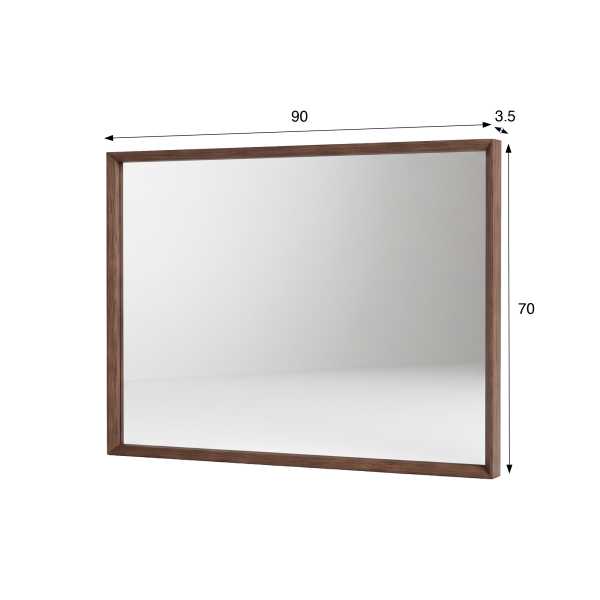 Badkamerspiegel met massief houten frame 90 x 70 cm