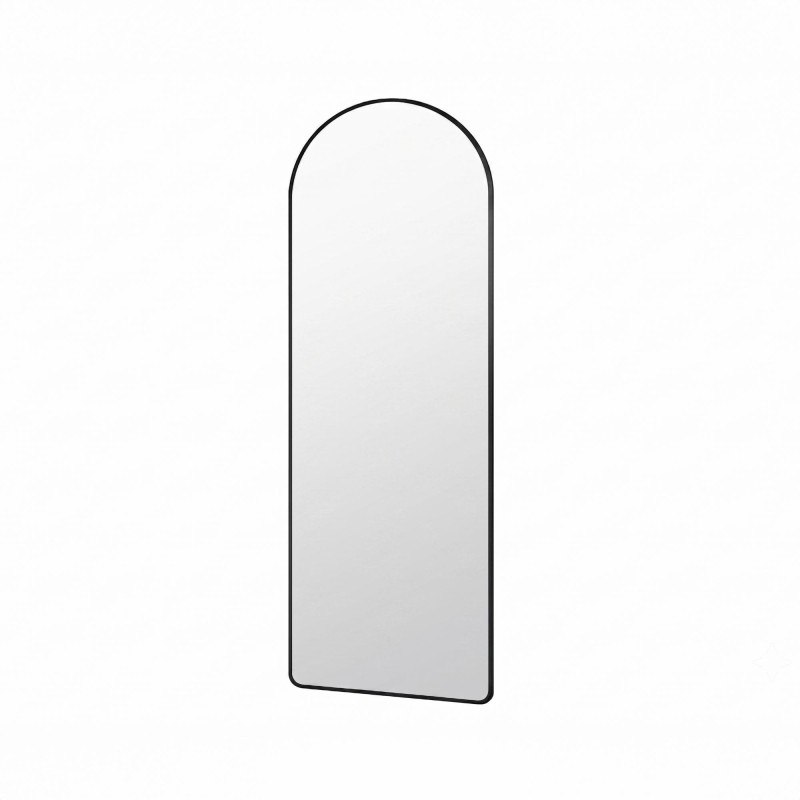 Grote staande boogspiegel met zwart metalen frame 50 x 150 cm