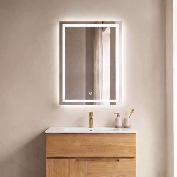 Badkamerspiegel met LED-verlichting 60 x 80 cm