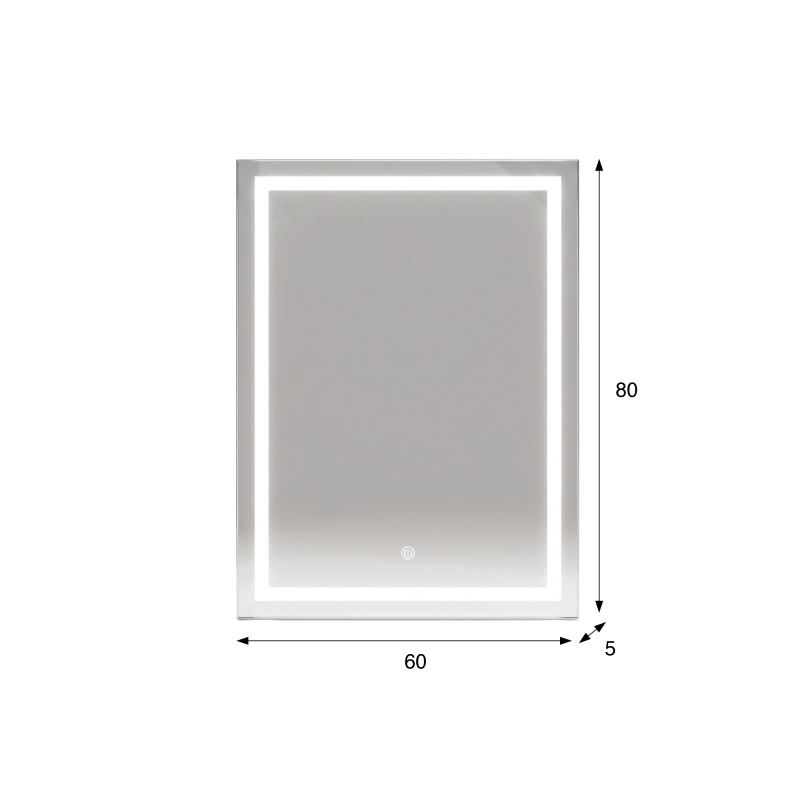 Badkamerspiegel met LED-verlichting 60 x 80 cm