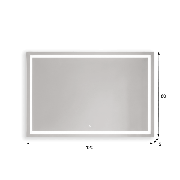 Grote badkamerspiegel met LED-verlichting 120 x 80 cm