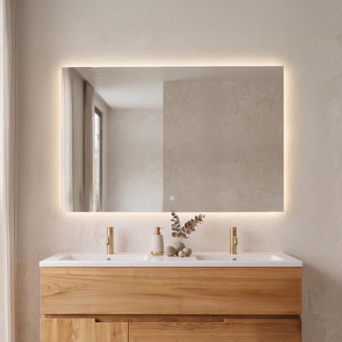 Grote badkamerspiegel met LED-verlichting 120 x 80 cm