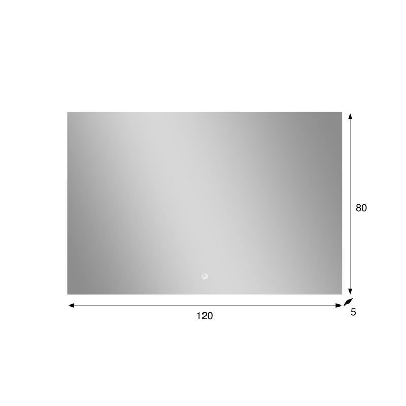 Grote badkamerspiegel met LED-verlichting 120 x 80 cm