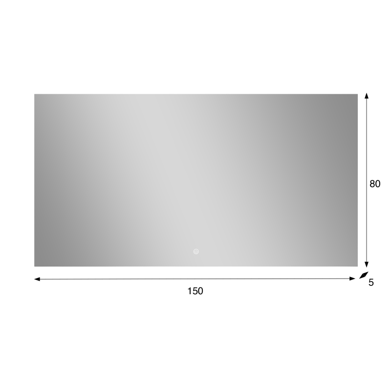 Grote badkamerspiegel met LED-verlichting 150 x 80 cm