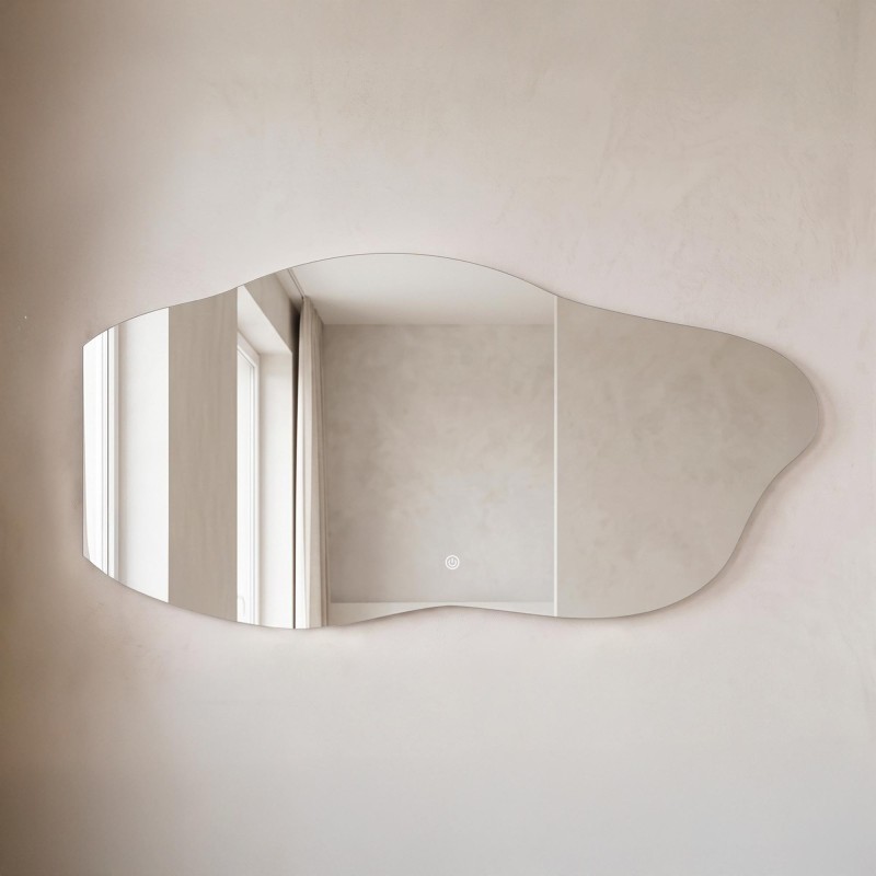 Organische badkamerspiegel met LED-verlichting 120 x 60 cm