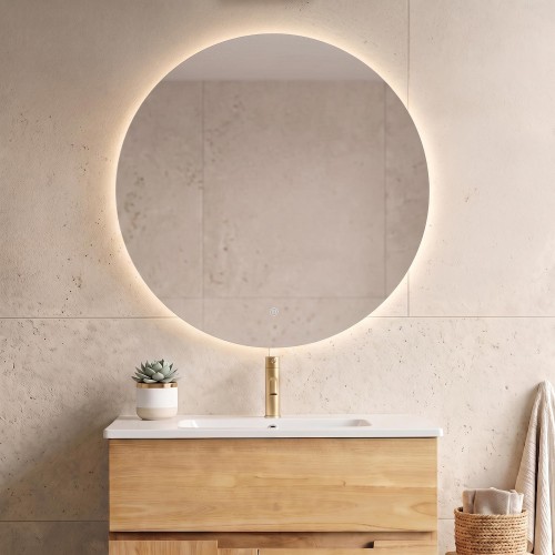 Grote ronde badkamerspiegel met LED-verlichting 80 cm