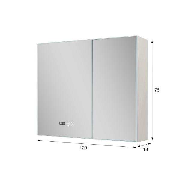 Badkamerkast met spiegel en LED-verlichting 80 x 75 cm
