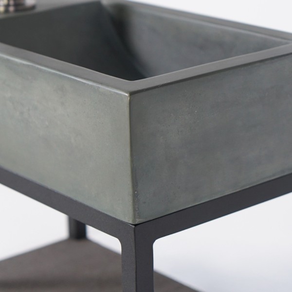 Handwasbak met handdoekrek en betonnen waskom - Core