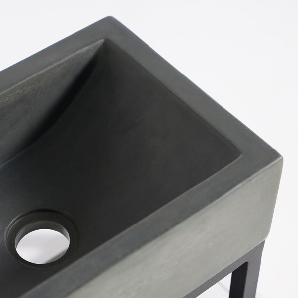 Handwasbak met handdoekrek en betonnen waskom - Core