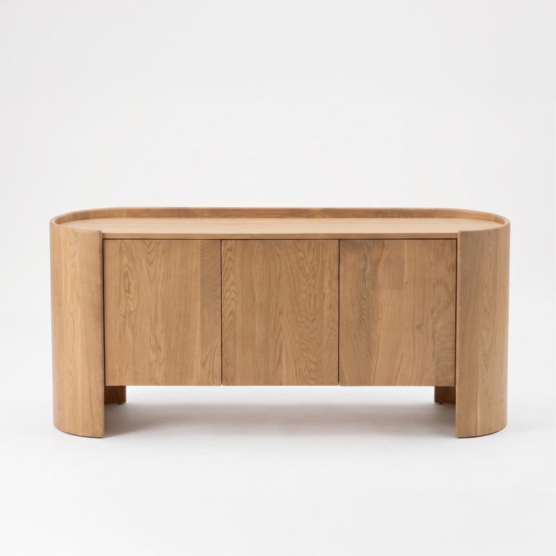 Dressoir in massief eikenhout met 3 deuren 165 cm - Lago
