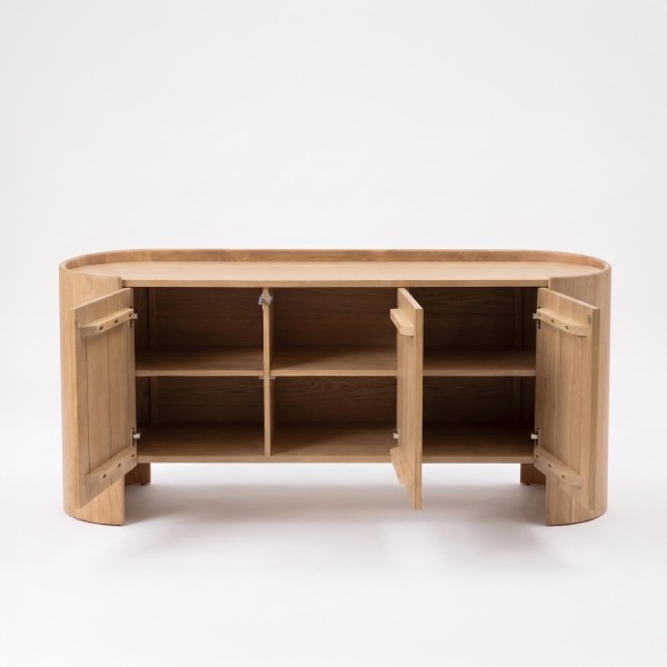 Dressoir in massief eikenhout met 3 deuren 165 cm - Lago