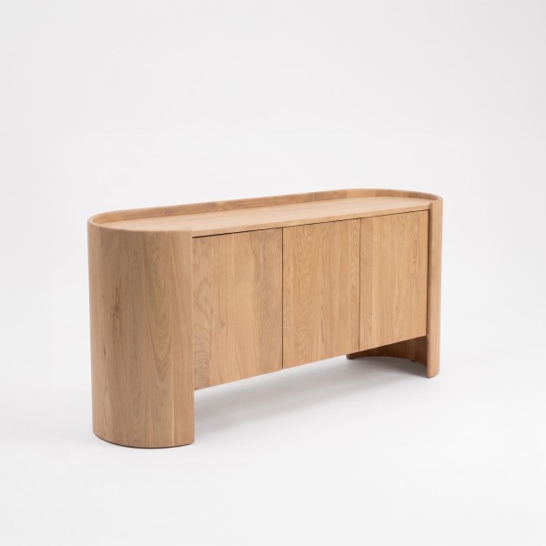 Dressoir in massief eikenhout met 3 deuren 165 cm - Lago