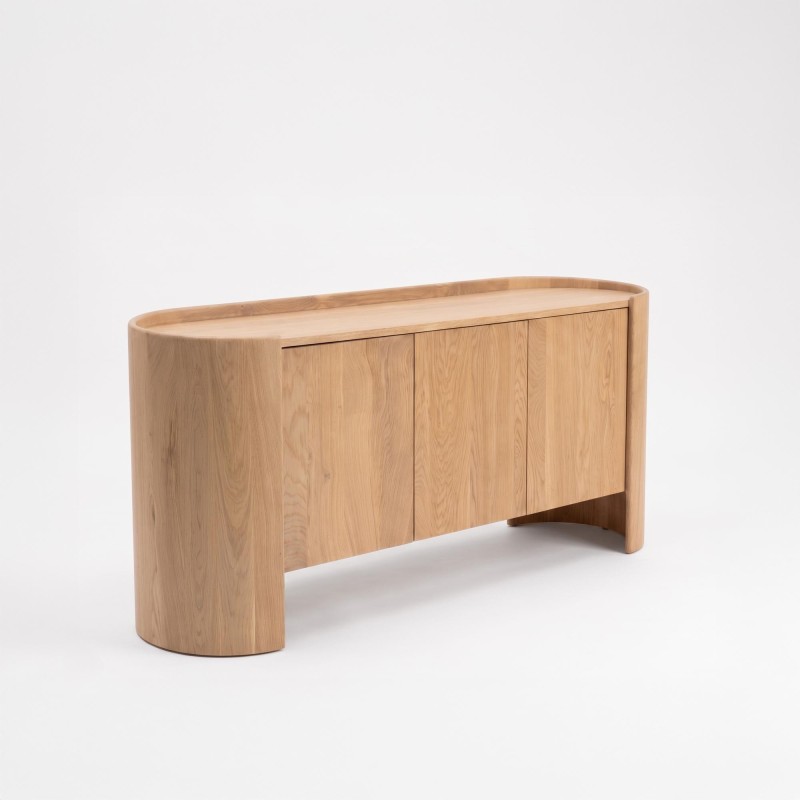 Dressoir in massief eikenhout met 3 deuren 165 cm - Lago